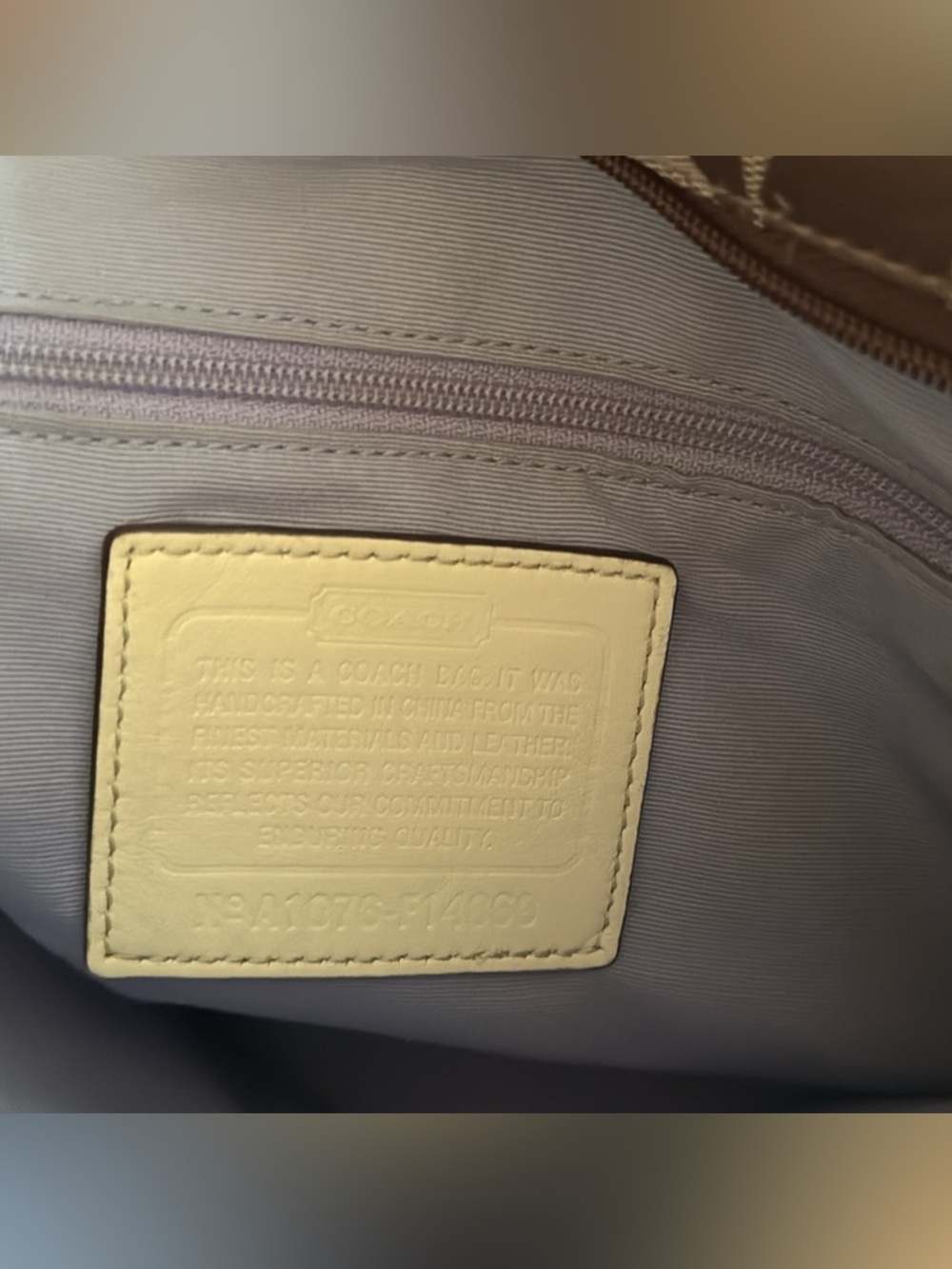 Coach Brown and Tan Signature Crossbody Bag - Picture 5 of 5